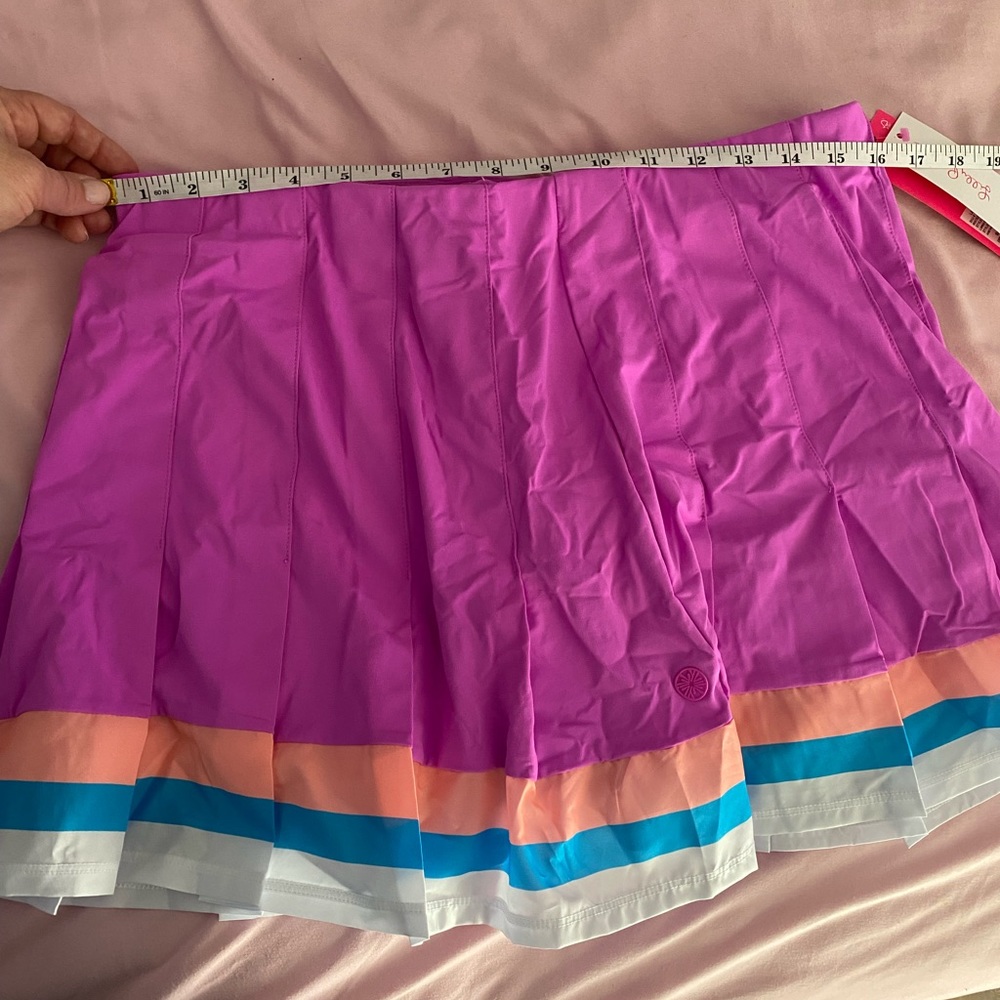 Lilly Pulitzer Luxletic Loren skirt skirt tennis golf pink size large new w/tags - Picture 2 of 4